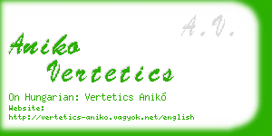 aniko vertetics business card