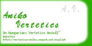 aniko vertetics business card